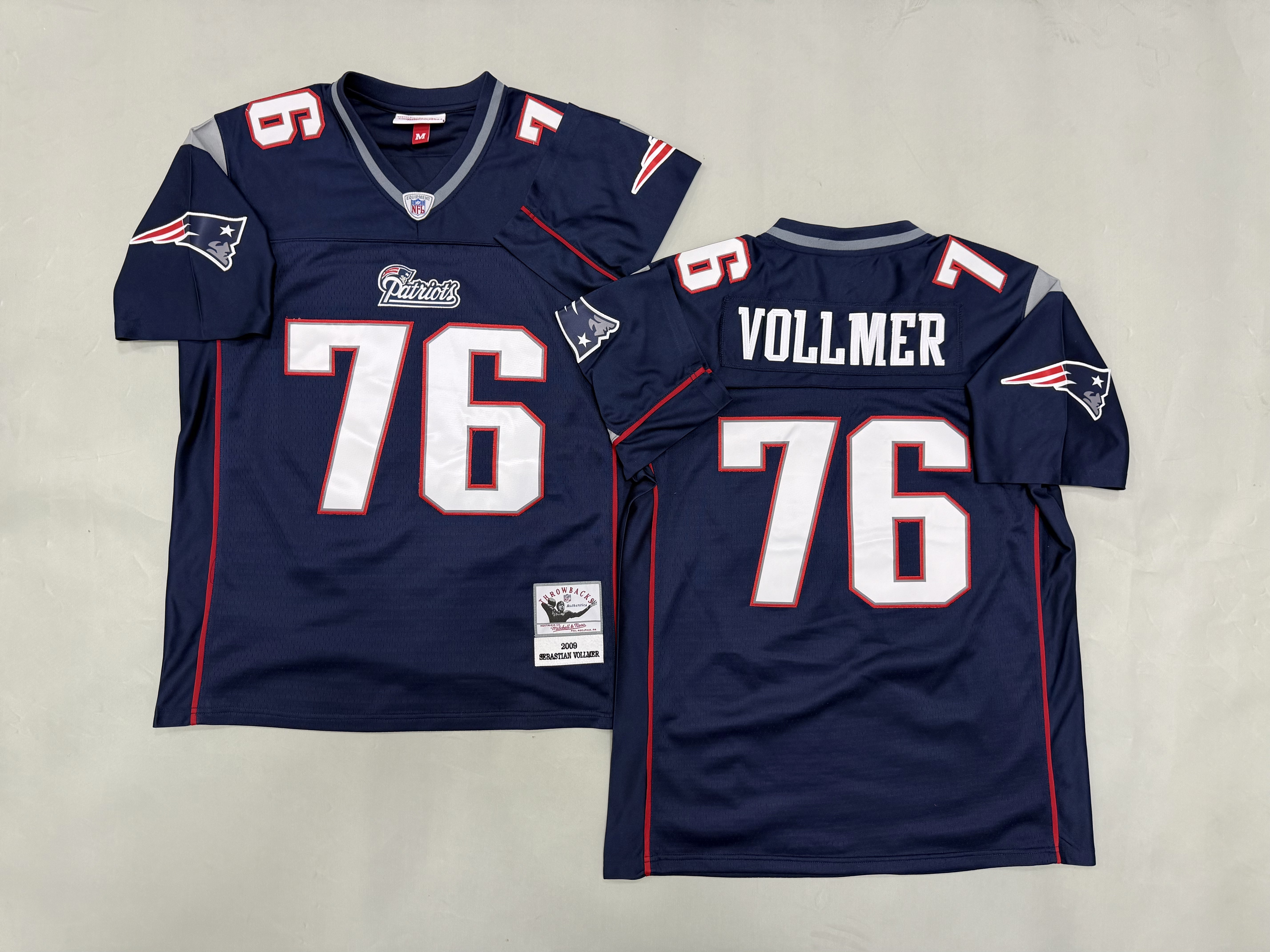 Men 2026 New England Patriots #76 Vollmer Blue Throwback Game NFL Jersey 001->new england patriots->NFL Jersey